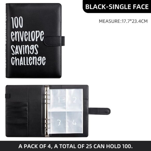 100 Envelope Money Savings Challenge Binder $5,500 (Black) - Picture 5 of 5